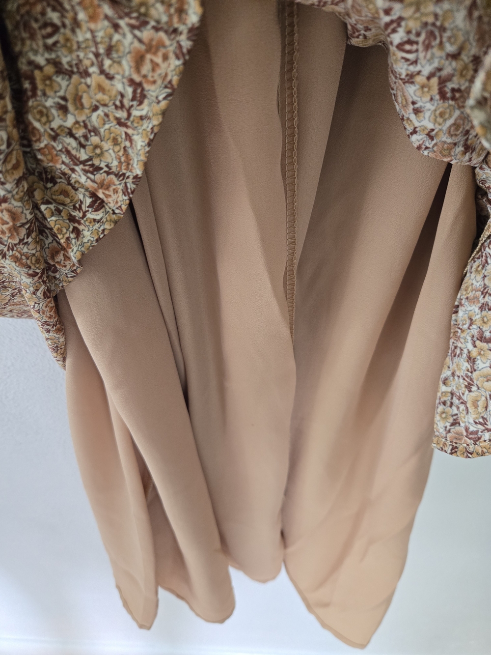 indigo soul Tan Brown Floral Smocked Midi Dress - Picture 10 of 10